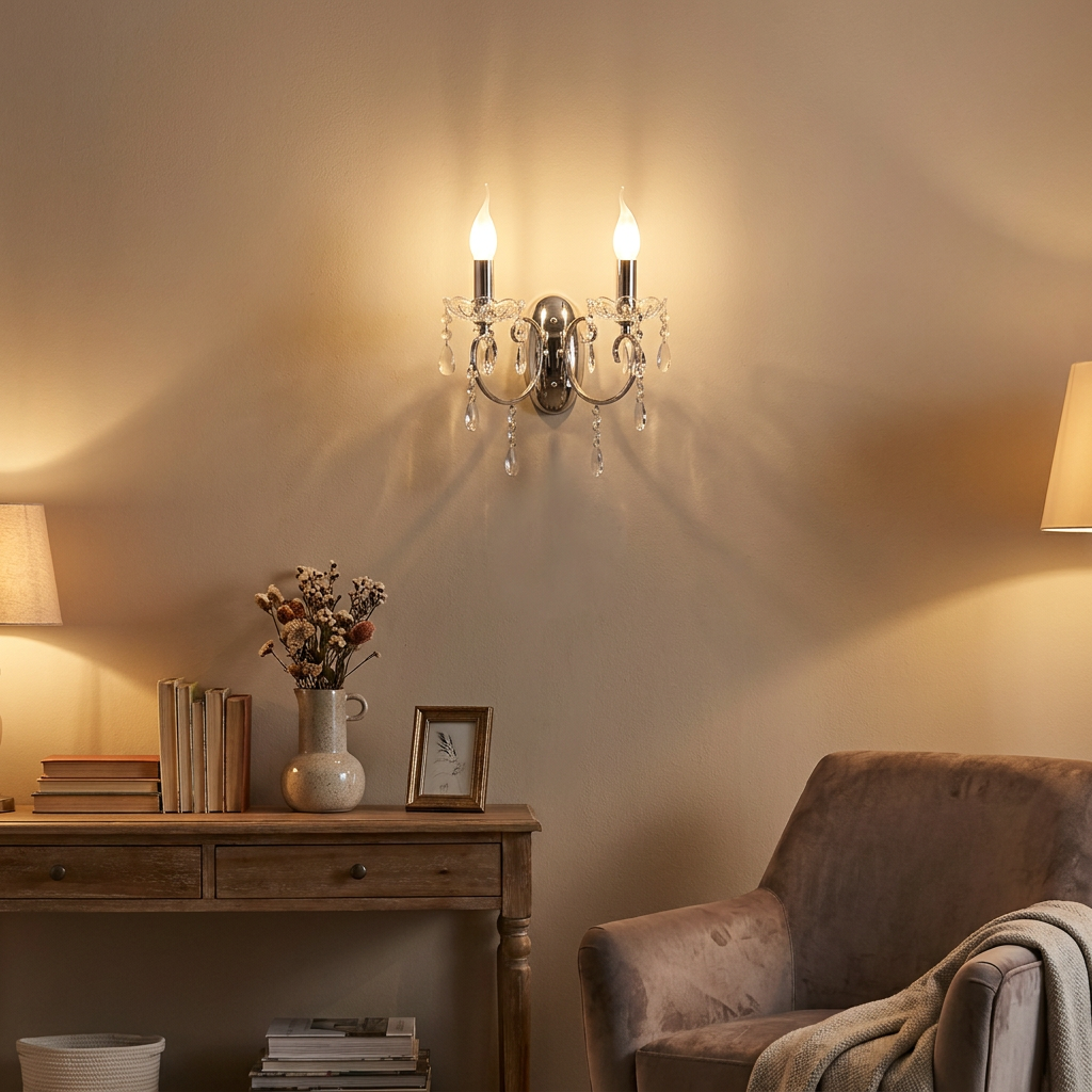 Applique murale 2 Lampes Chromé E14 Aurora — vue principale