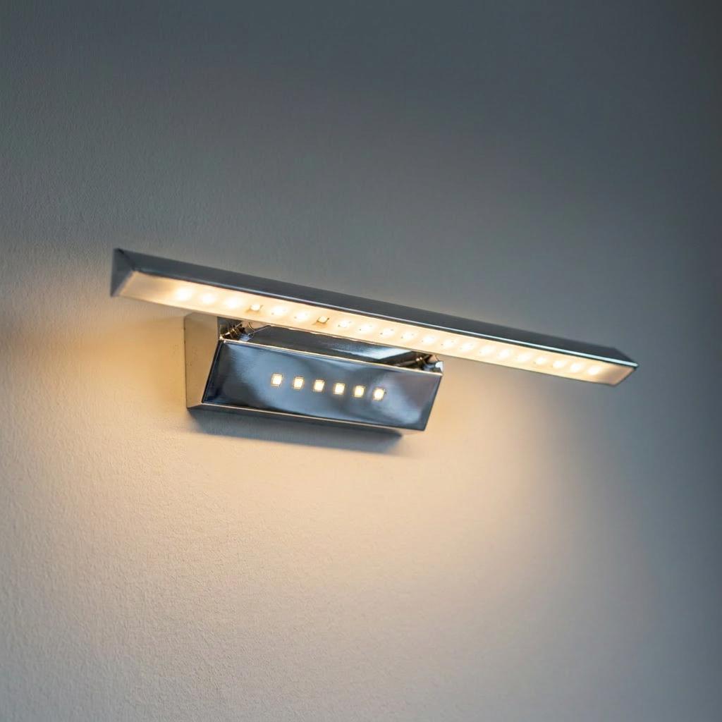 Applique murale 2 Lampes LED Acier Chromé | Forte — allumee en situation