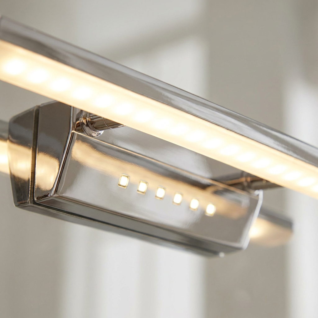 Applique murale 2 Lampes LED Acier Chromé | Forte — detail de la lumiere