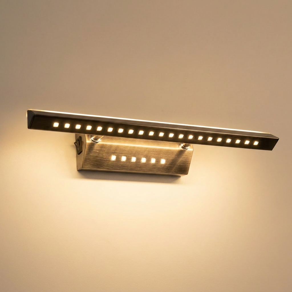 Applique murale 2 Lampes LED Acier Satiné | Forte — allumee en situation