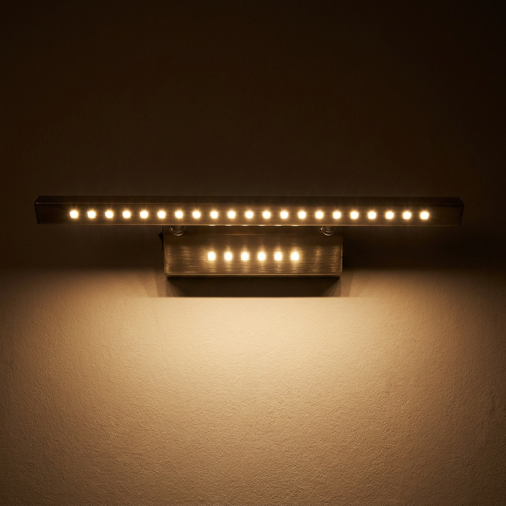 Applique murale 2 Lampes LED Acier Satiné | Forte — ambiance tamisee