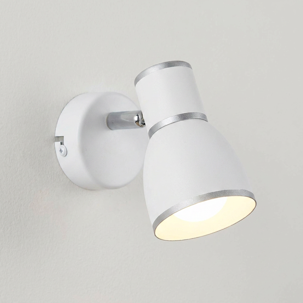 Applique murale Acier Blanc Chromé | Fido — gros plan