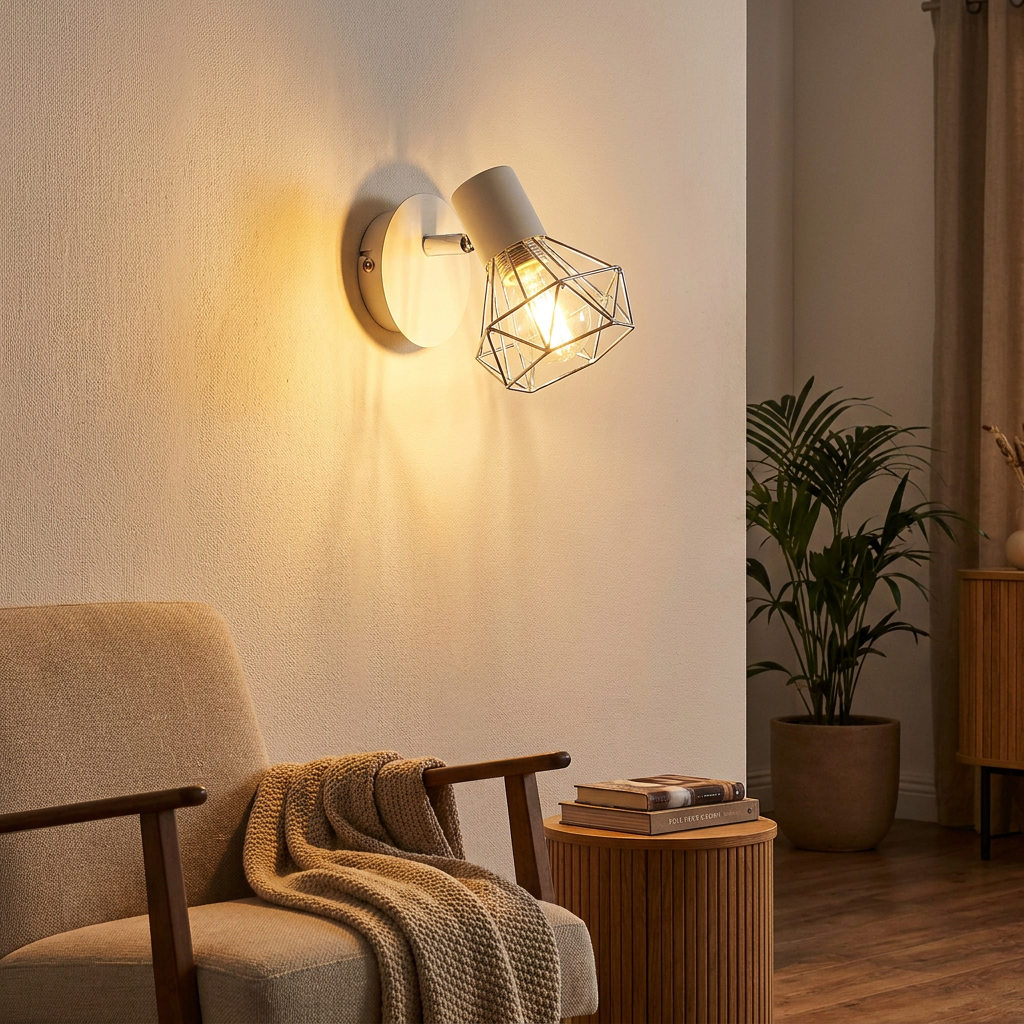 Applique murale Acier Blanc Chromé | Verve — vue principale