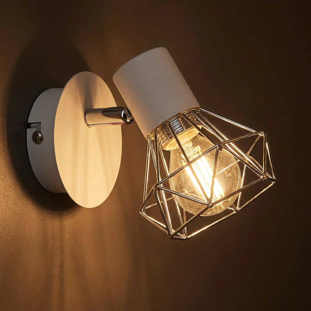Applique murale Acier Blanc Chromé | Verve — ambiance tamisee