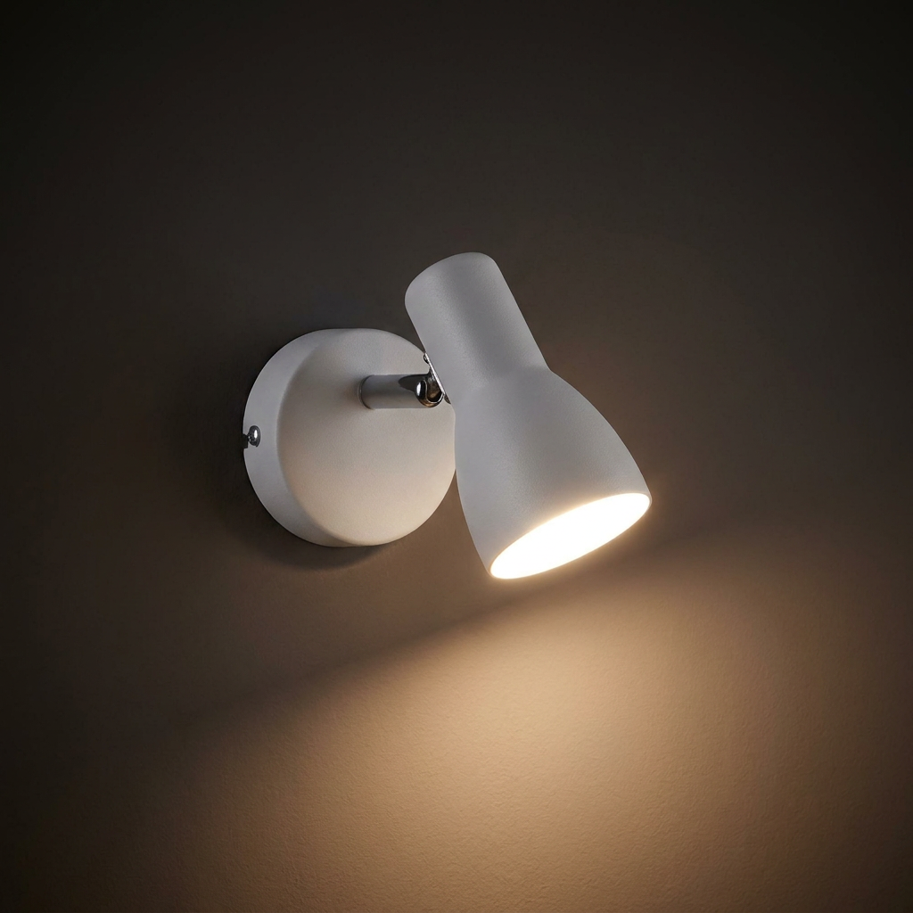 Applique murale Acier Blanc E14 | Picardo — ambiance tamisee