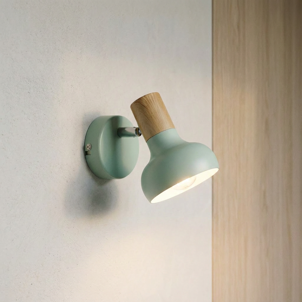 Applique murale Acier Blanc E14 | Puerto — allumee en situation