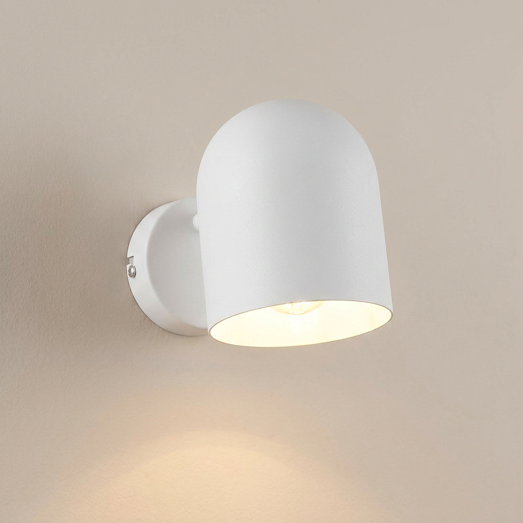 Applique murale Acier Blanc E27 | Azuro — gros plan