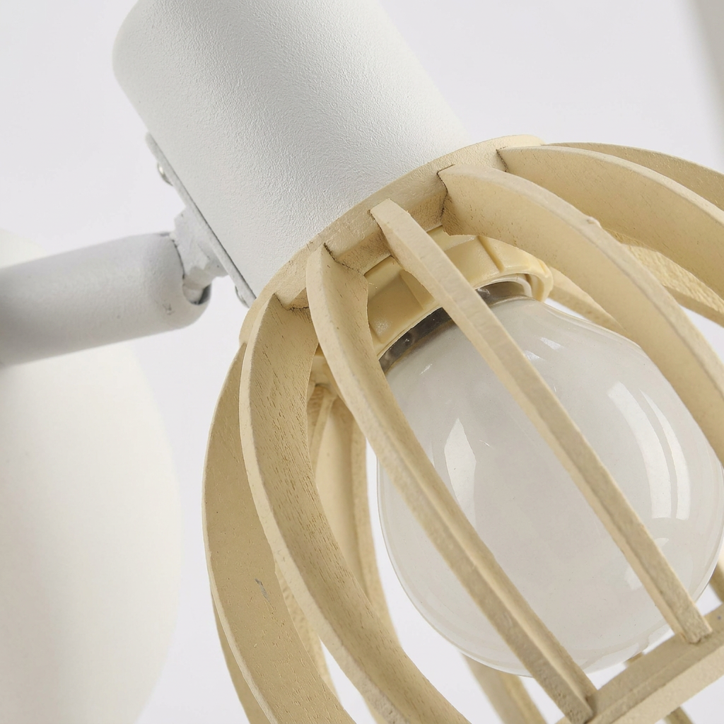 Applique murale Acier Bois Blanc | Atarri — detail de la matiere