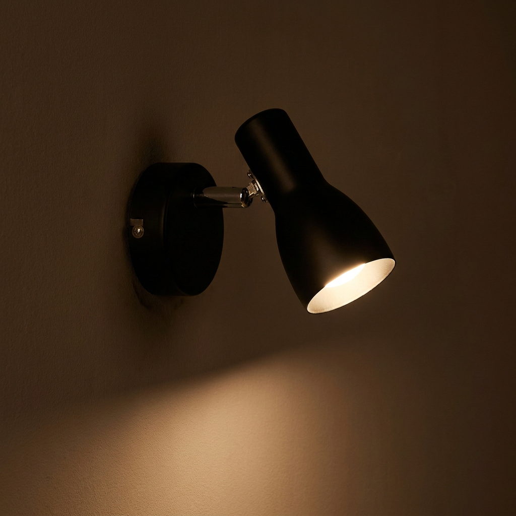 Applique murale Acier Noir E14 | Picardo — ambiance tamisee