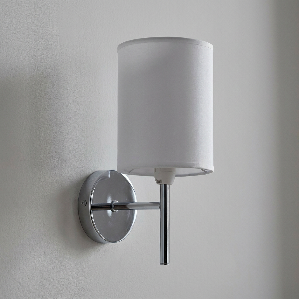 Applique murale Acier Tissu Argenté | Yan — eteinte en situation
