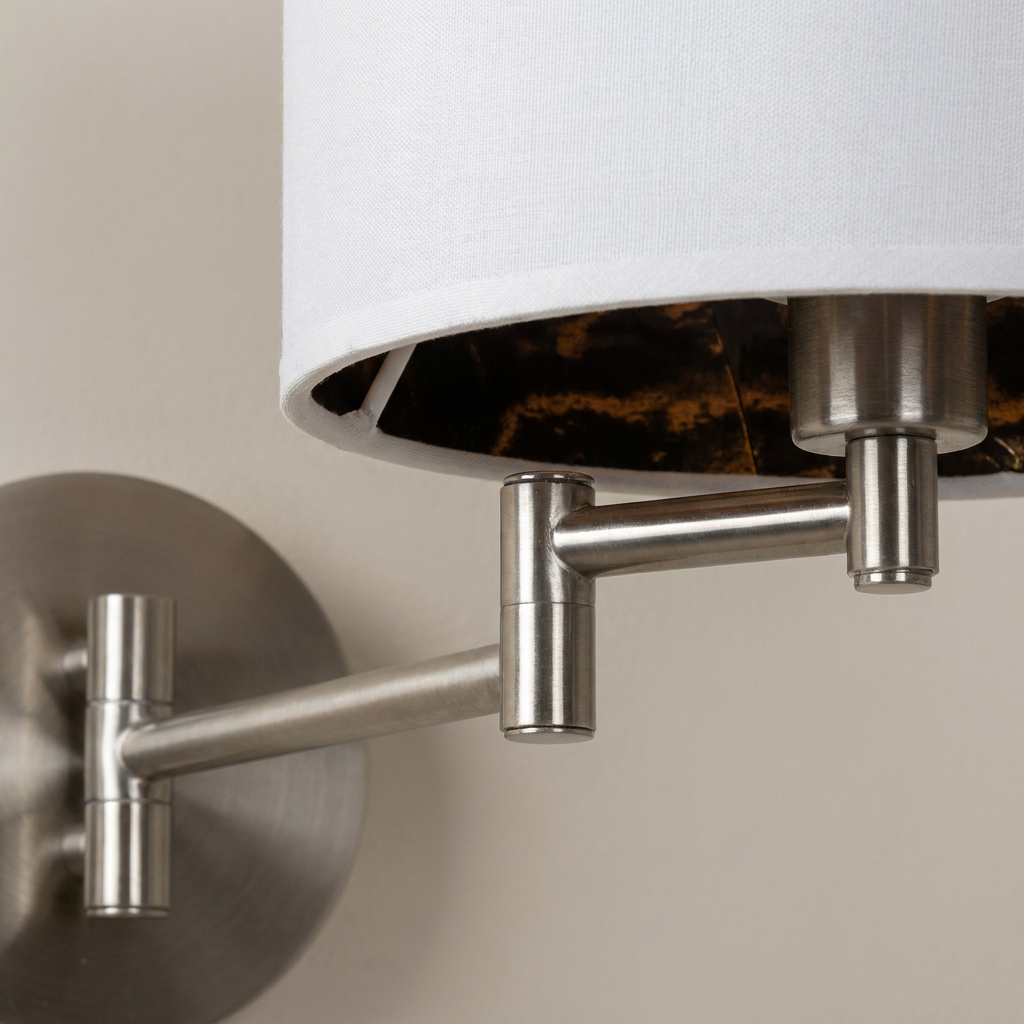 Applique murale Acier Tissu Chromé Blanc | Alexia — detail de la matiere