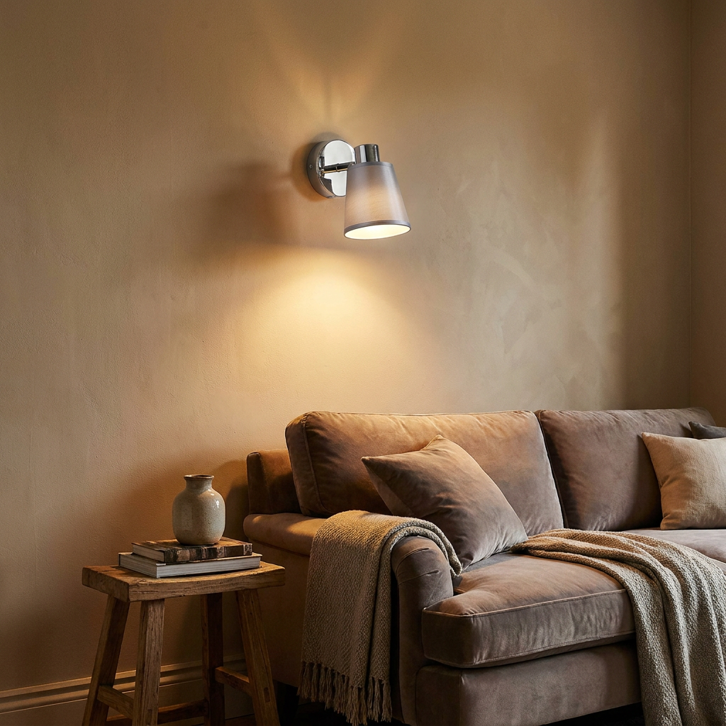Applique murale Acier Tissu Chromé | Pin — vue principale