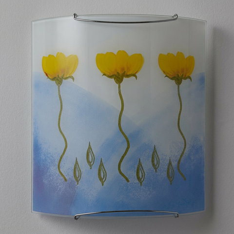 Applique murale Acier Verre Multicolour | Anemon — eteinte en situation