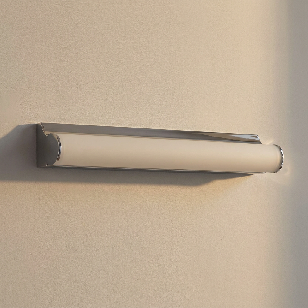 Applique murale LED Acier Composite Chromé Blanc | Daphne — eteinte en situation