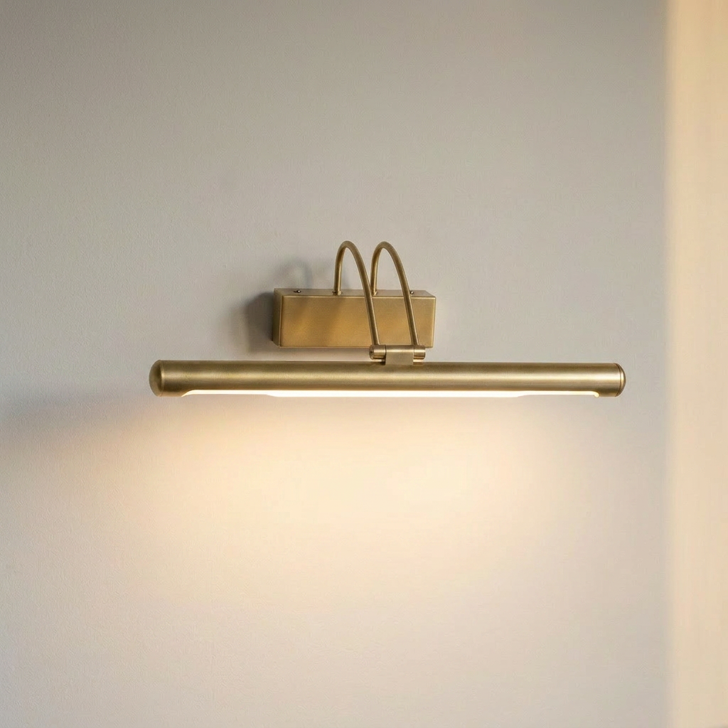 Applique murale LED Acier Composite Doré | Renoir — allumee en situation