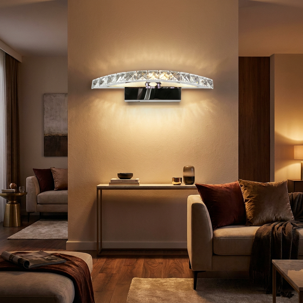 Applique murale LED Acier Verre Cristal Chromé | Arande — vue principale