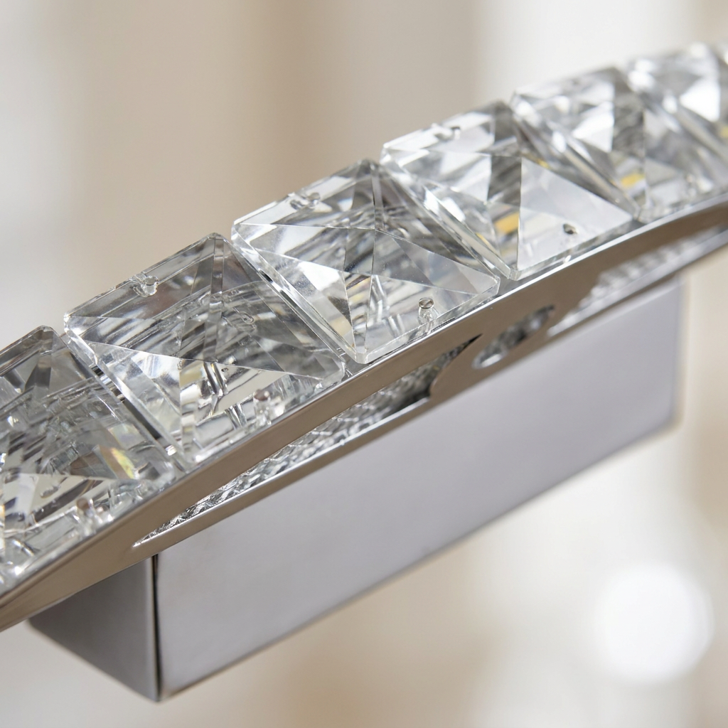 Applique murale LED Acier Verre Cristal Chromé | Arande — détail de la matière