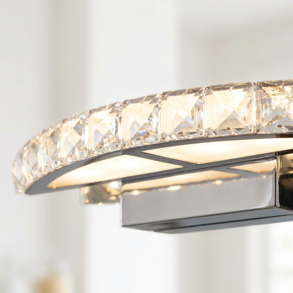 Applique murale LED Acier Verre Cristal Chromé | Arande — détail de la lumière