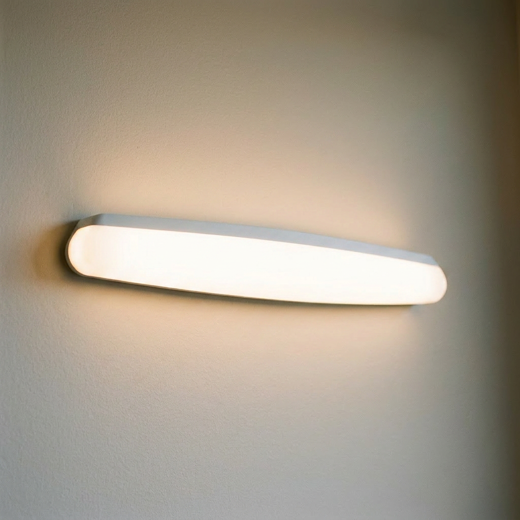Applique murale LED Composite Blanc | Linena — allumee en situation