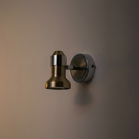 Applique murale Métal Satiné Nickel Chromé | Arkon — eteinte en situation