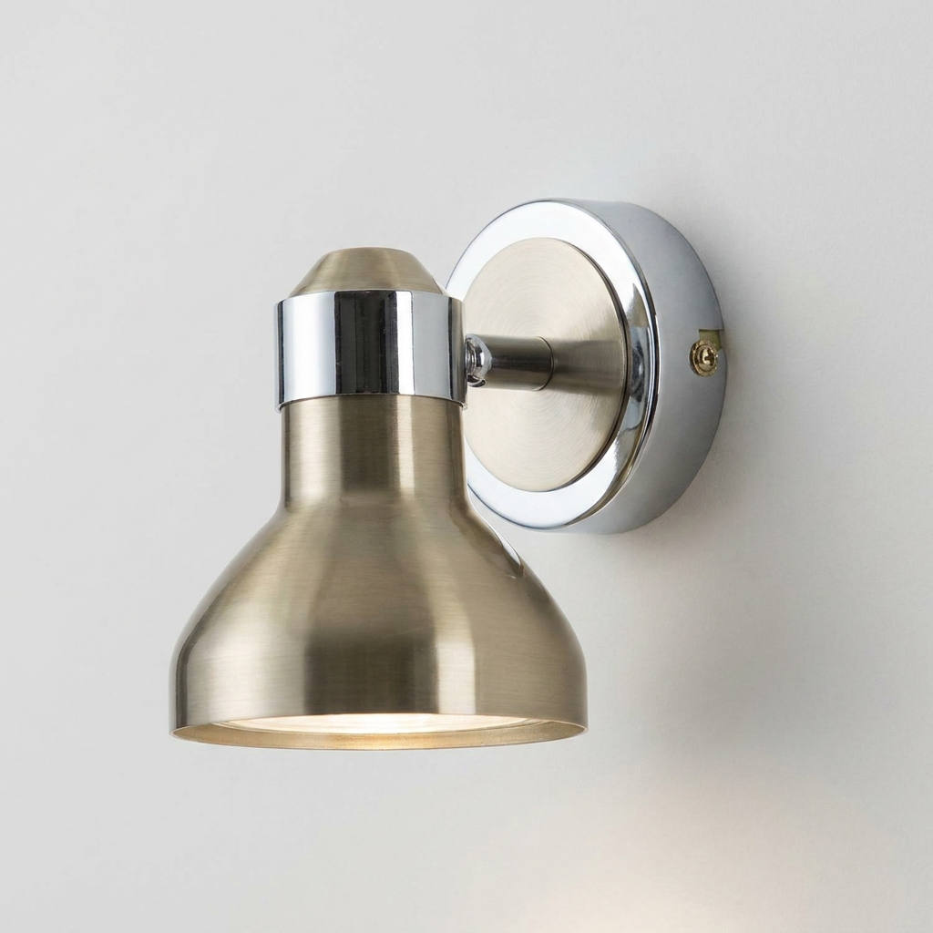 Applique murale Métal Satiné Nickel Chromé | Arkon — gros plan