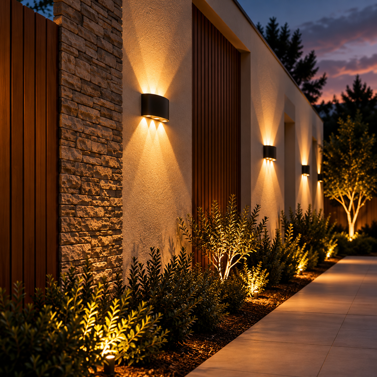 Applique murale extérieure à LED haut et bas étanche à l'eau