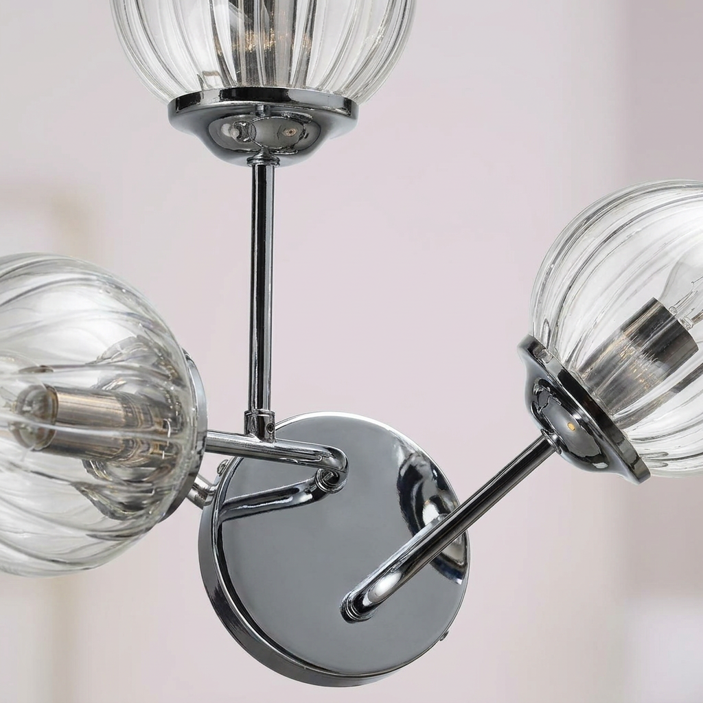 Applique murale acier verre chrome Best — détail de la matière