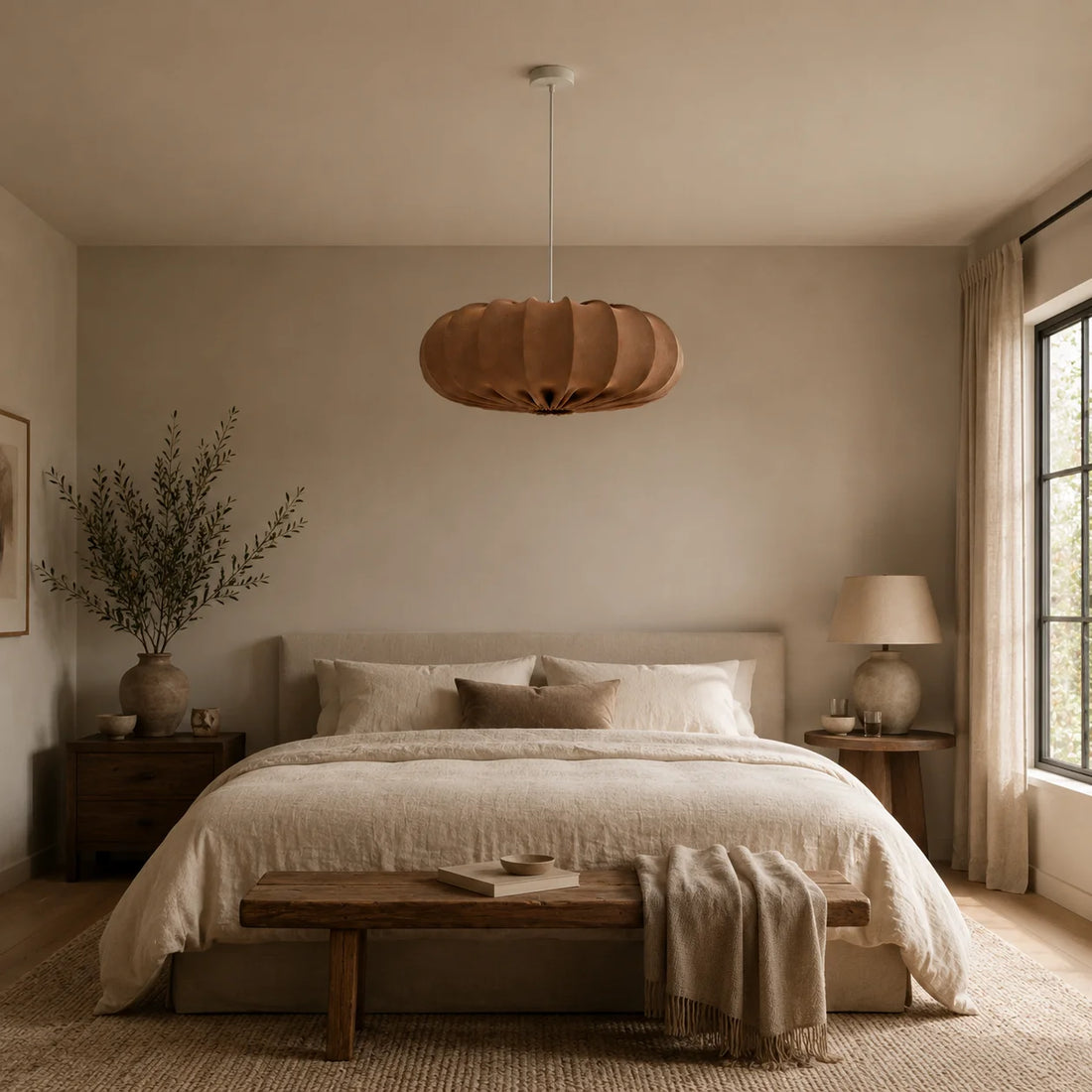 Suspension Abat-Jour Tissu Plissé Taupe · Dune · photo 3