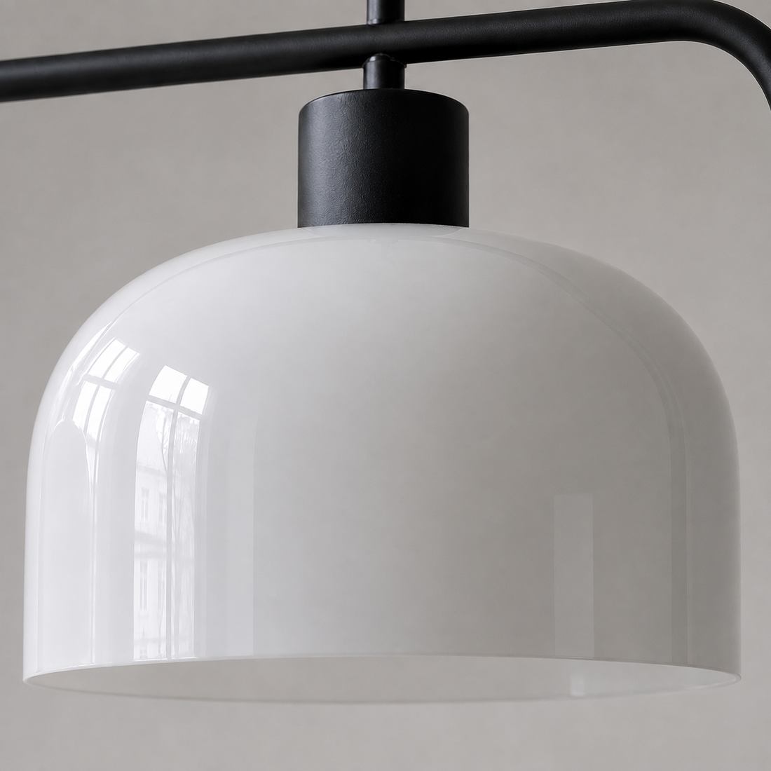 Suspension Barre 3 Lampes en Métal Noir & Blanc - Kubo
