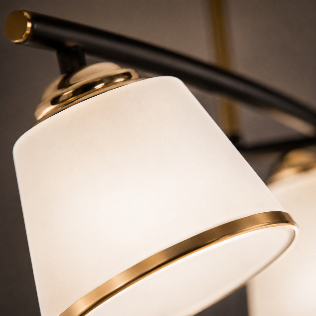 Plafonnier 4 Lampes Acier Verre