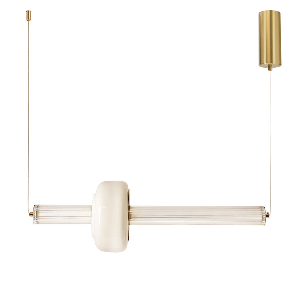 Suspension LED Linéaire Dorée en Laiton Brossé - Aurea