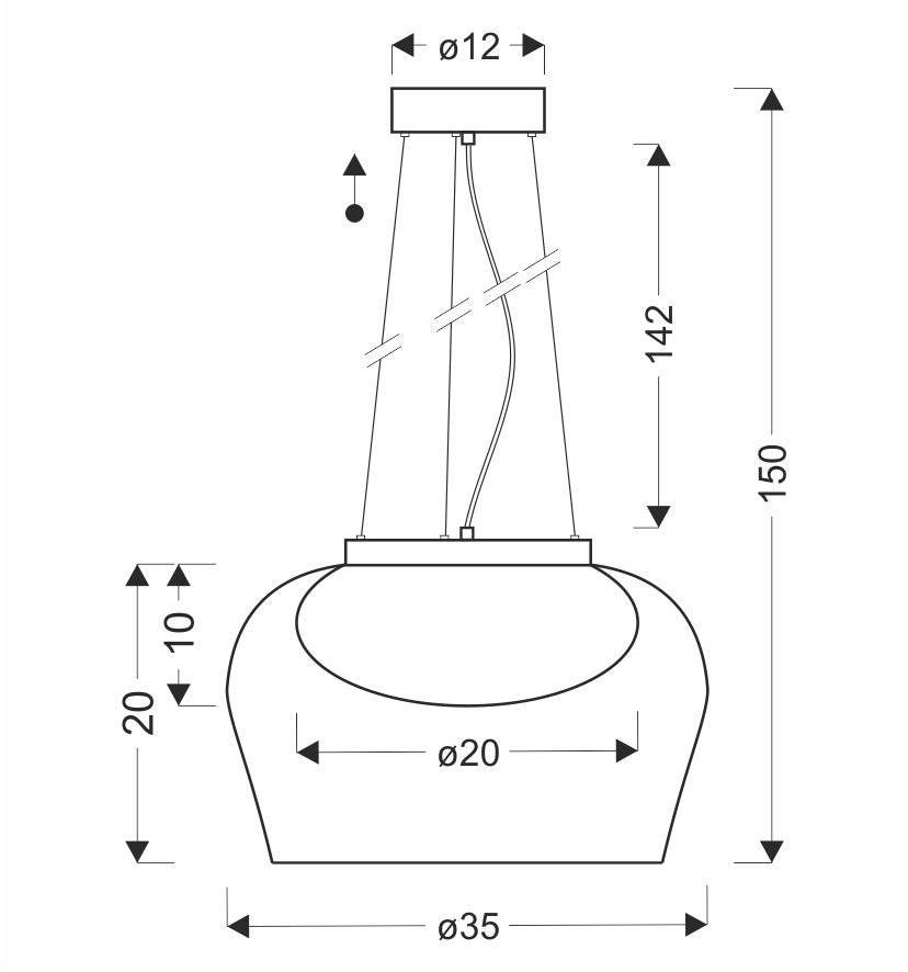 Suspension Insieme 35 — Verre fumé, noir & chrome, GX53 · photo 7