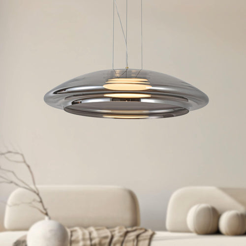 Suspension en Verre Fumé & Or Satiné - Ombre 42