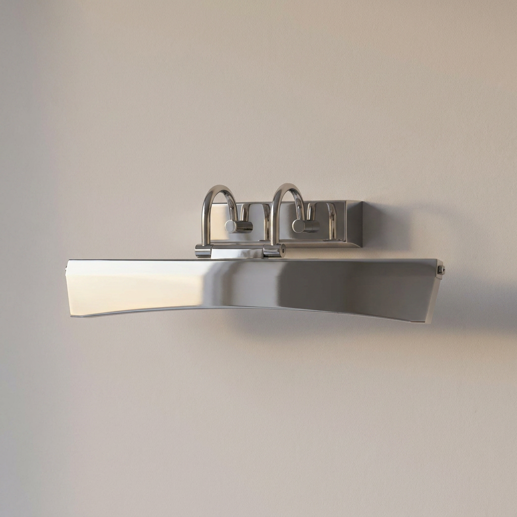 Applique murale LED Acier Composite Chromé Glory — éteinte en situation