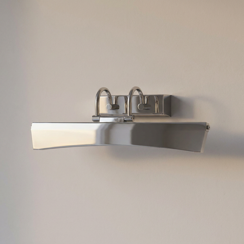 Applique murale LED Acier Composite Chromé Glory — éteinte en situation