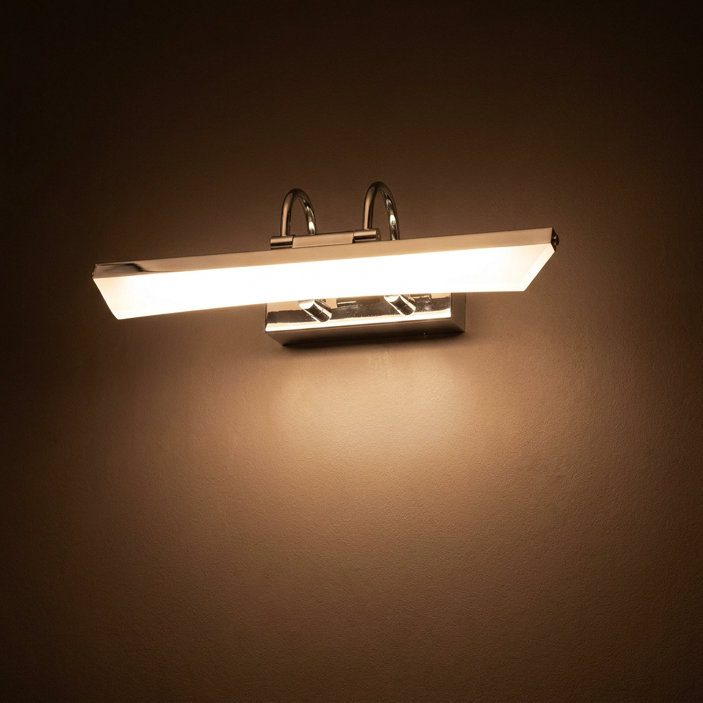 Applique murale LED Acier Composite Chromé Glory — ambiance tamisée