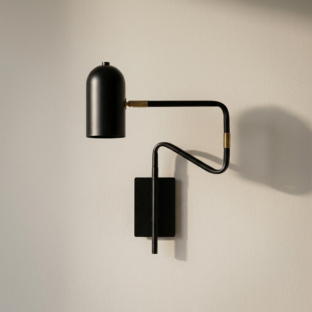 Applique murale acier noir GU10 Hosti — éteinte en situation