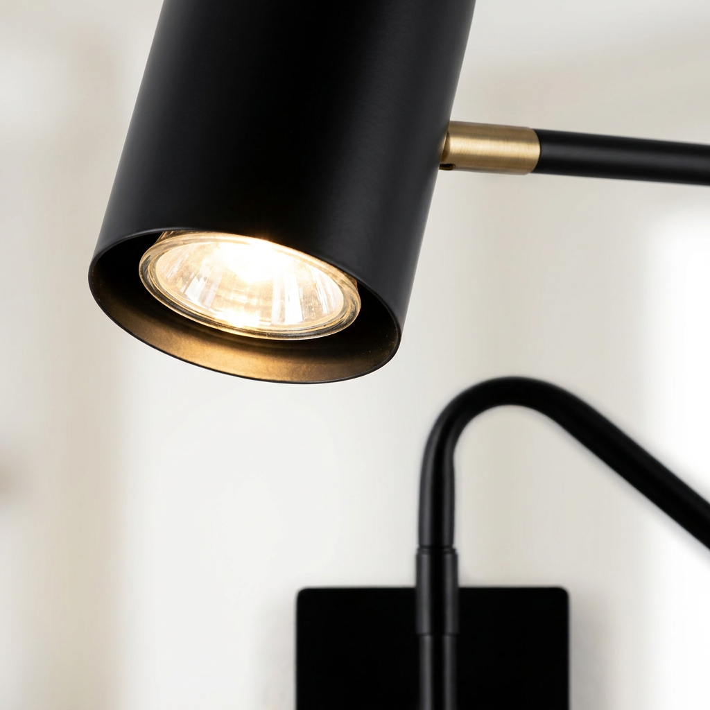 Applique murale acier noir GU10 Hosti — détail de la lumière