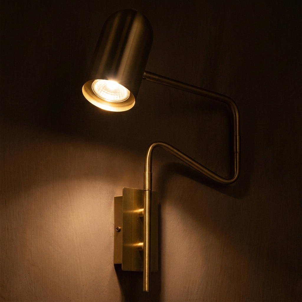 Applique murale Acier Doré GU10 Hosti — ambiance tamisée