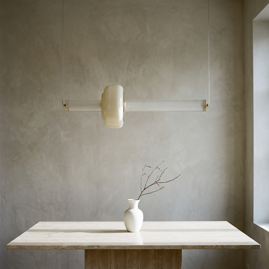 Suspension LED Linéaire Dorée en Laiton Brossé - Aurea