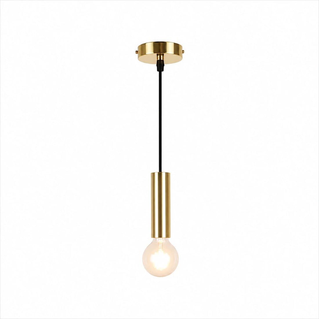 Suspension Cylindre Doré Ampoule Apparente · Dallas Solo