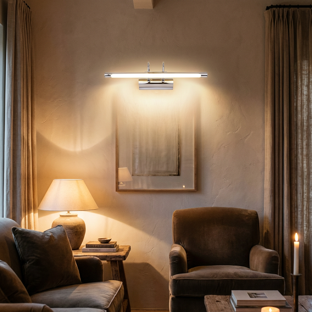 Applique murale LED Acier Composite Chromé Linea — vue principale