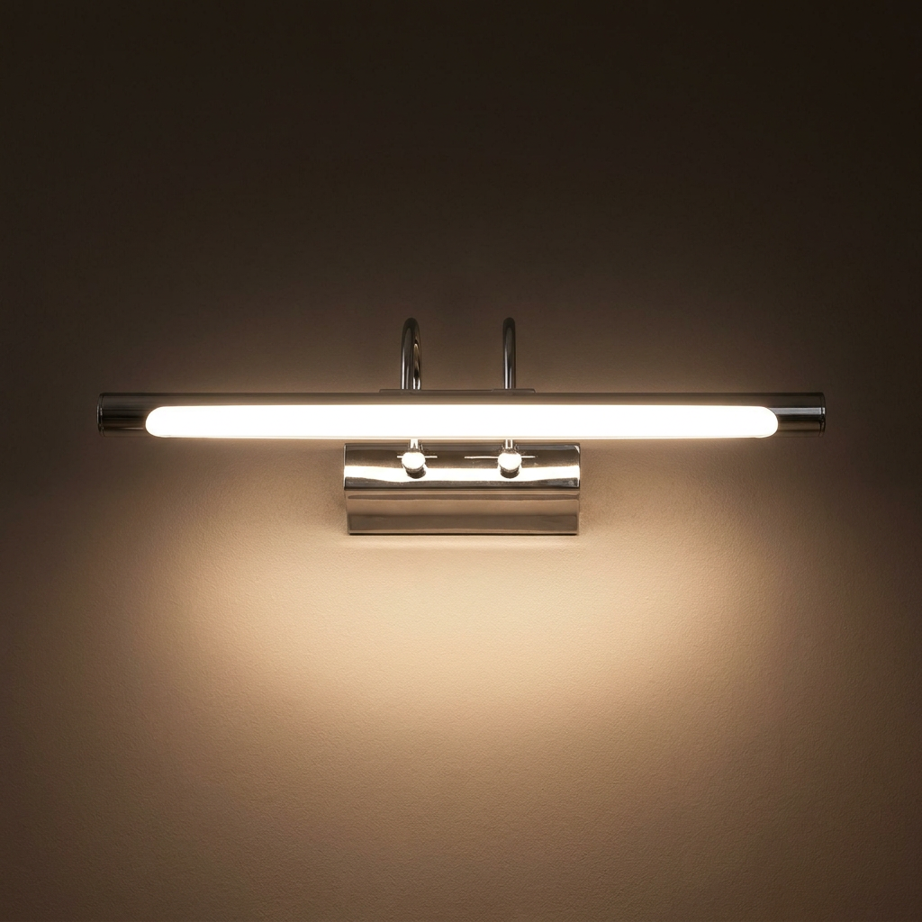 Applique murale LED Acier Composite Chromé Linea — ambiance tamisée