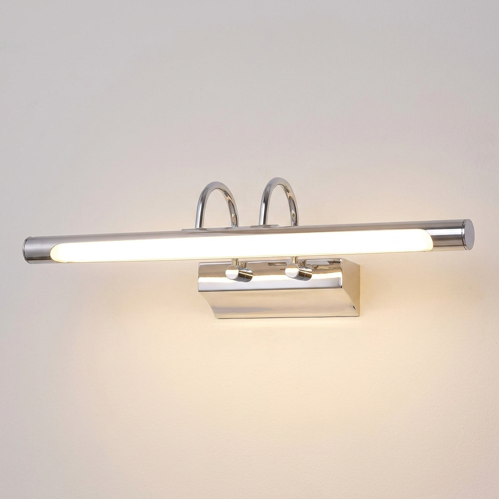 Applique murale LED Acier Composite Chromé Linea — gros plan