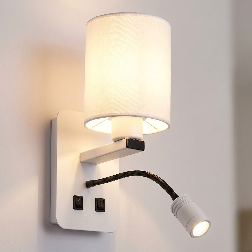 Applique murale Magnum blanc, gros plan lumière