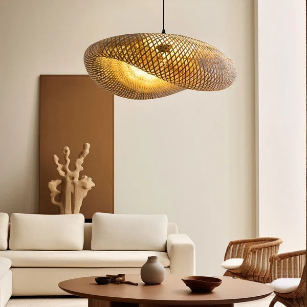 Suspension en rotin naturel Nuage