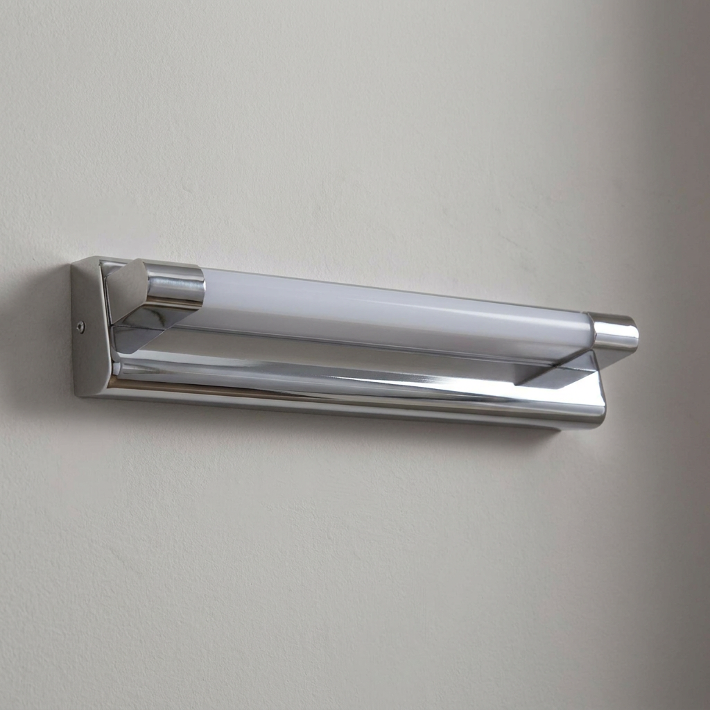 Applique murale LED Acier Composite Chromé Mia — éteinte en situation