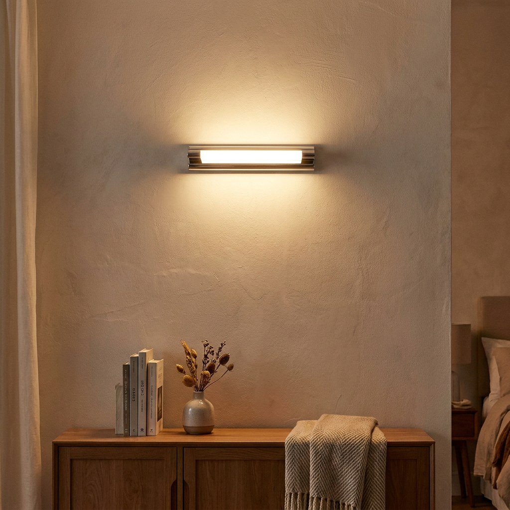 Applique murale LED Acier Composite Chromé Mia — vue principale