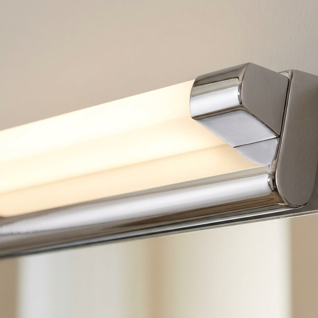 Applique murale LED Acier Composite Chromé Mia — détail de la lumière
