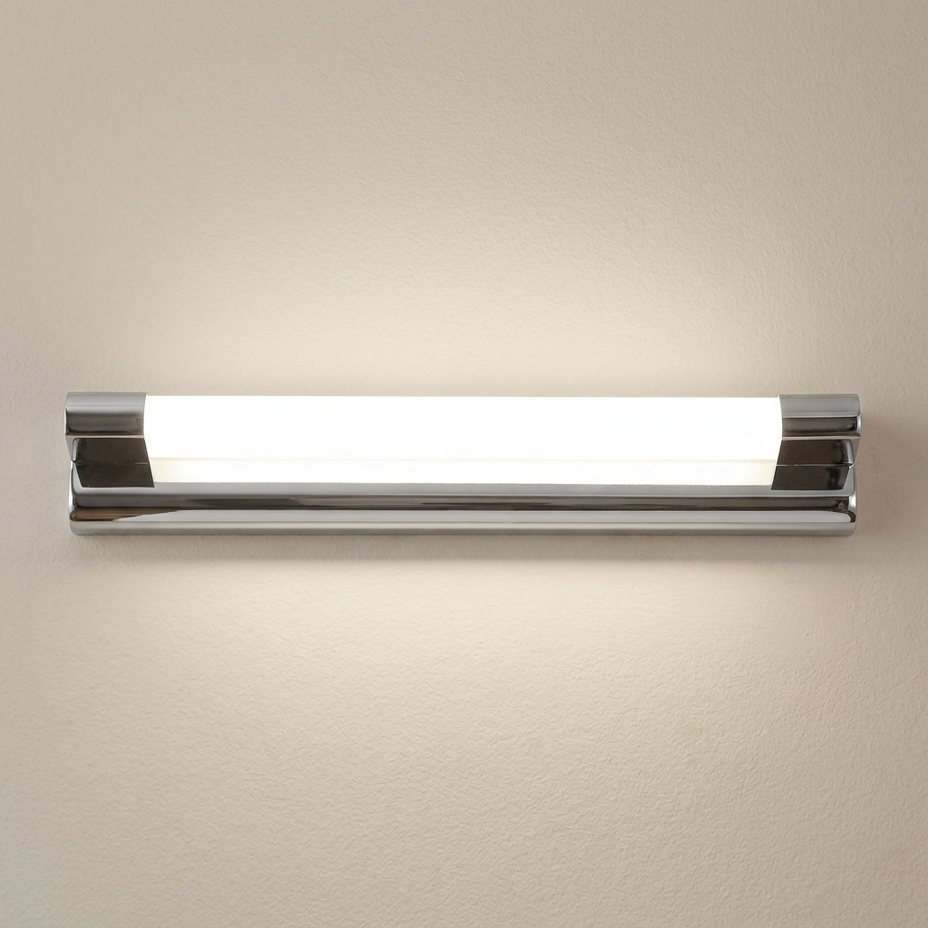 Applique murale LED Acier Composite Chromé Mia — gros plan